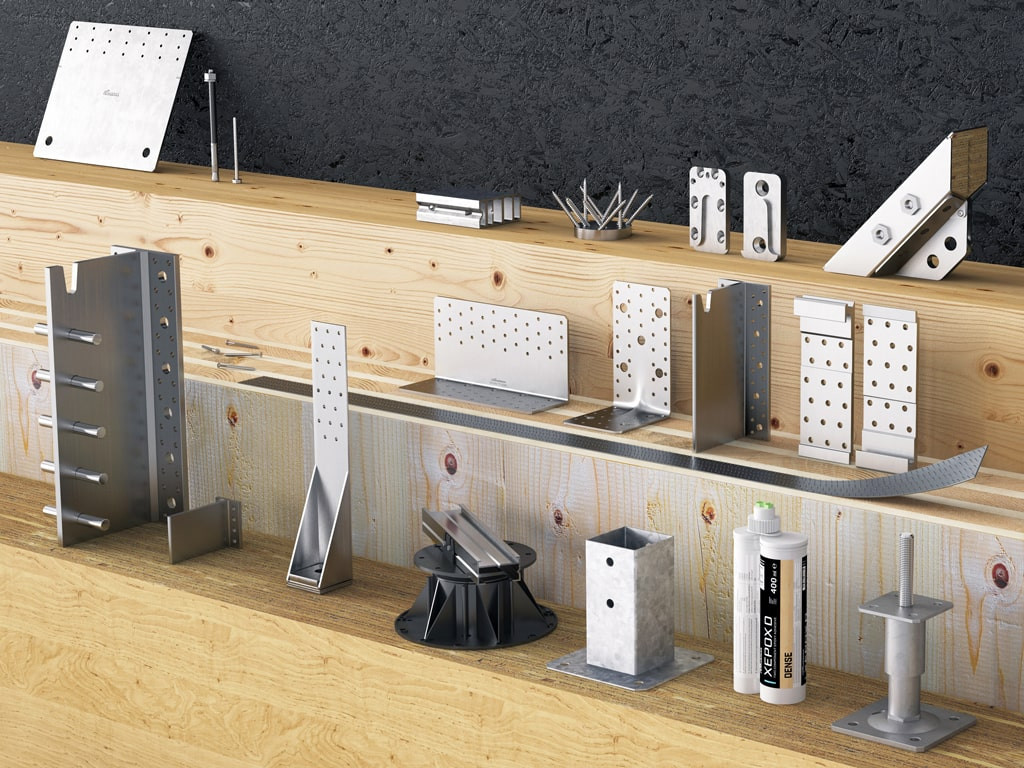 angulares y placas para madera, conectores para madera, placas para conectar madera en estructuras interiores y exteriores.